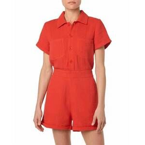 NEW JOE'S JEANS gauze shorts romper in valiant poppy